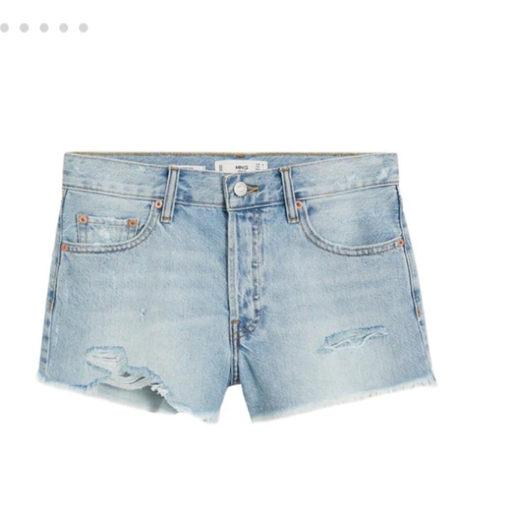 MANGO mid rise ripped shorts
